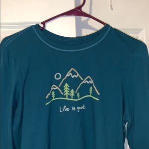 Long sleeve blue t shirt